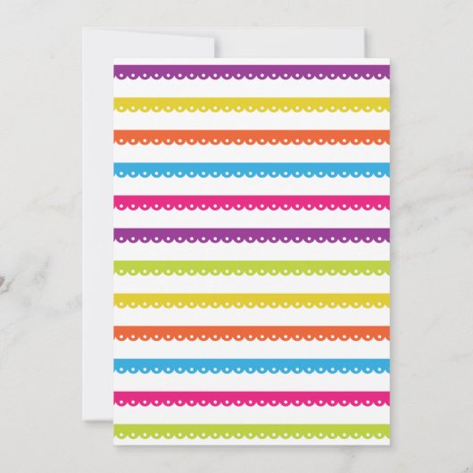 Fiesta Baby Dusche mexikanische Girl Boy Bright In Einladung (Rückseite)