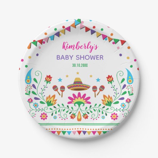 Fiesta-Baby-Dusche/mexikanisches Pappteller (Vorderseite)