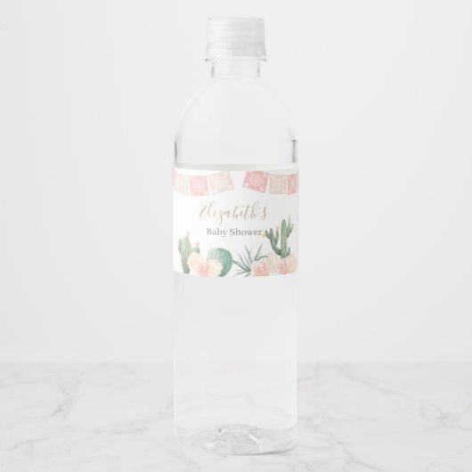 Fiesta Baby Dusche Wasserflasche Taco Bout A Baby Wasserflaschenetikett (Vorderseite)
