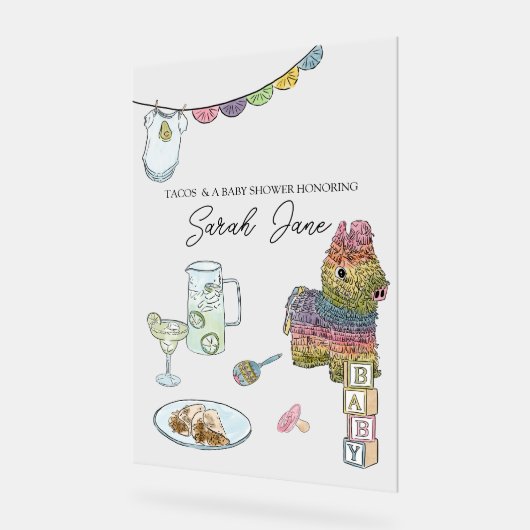 Fiesta Baby Dusche Willkommen Acrylschild (Winkel)