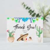 Fiesta Baby Muchacho Baby Dusche Danke Karte (Stehend Vorderseite)