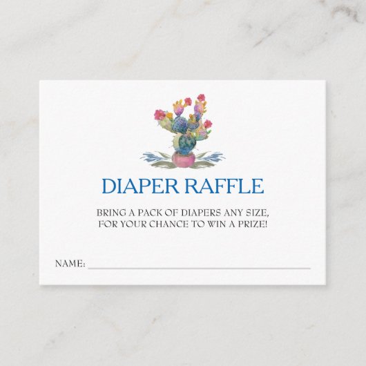 Fiesta Baby Showdiaper Raffle Ticket Begleitkarte (Vorderseite)