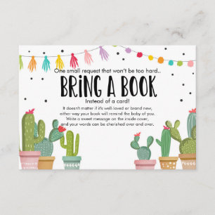 Fiesta Baby Shower Cactus Bringen Sie ein Buch mit Begleitkarte