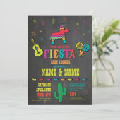 Fiesta Baby Shower Couples Chalk Mexite Einladung (Stehend Vorderseite)