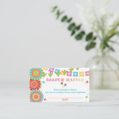 Fiesta Baby Shower Diaper Raffekarte Begleitkarte (Stehend Vorderseite)
