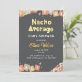 Fiesta Baby Shower Einladung Nacho Average Dusche (Stehend Vorderseite)