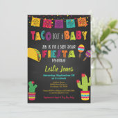 Fiesta Baby Shower Einladung - Taco Bout a Baby (Stehend Vorderseite)
