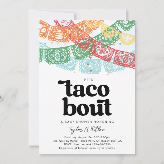 Fiesta Baby Shower Einladungen (Vorderseite)