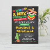Fiesta Baby Shower Invasion, Baby Muchacho Einladung (Stehend Vorderseite)