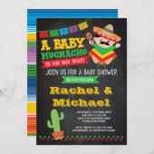 Fiesta Baby Shower Invasion, Baby Muchacho Einladung (Vorne/Hinten)