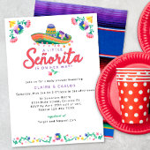 Fiesta Baby Shower Invasion - Floral Sombrero Ta Einladung