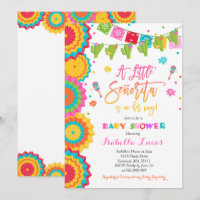 Fiesta Baby Shower Invitation Girl Fiesta Dusche