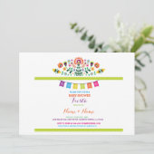 Fiesta Baby Shower Mexikanisches Blumenmexiko Einl Einladung (Stehend Vorderseite)