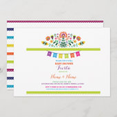 Fiesta Baby Shower Mexikanisches Blumenmexiko Einl Einladung (Vorne/Hinten)