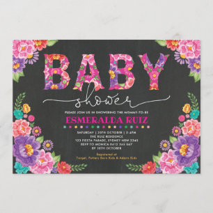 Fiesta Baby Shower Mexikanisches Halbpension Einladung