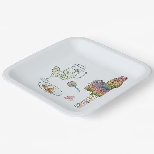 Fiesta Baby Shower Pappteller (Gewinkelt)