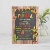 Fiesta Baby Shower Party Cactus Fun Mexican Invite Einladung (Stehend Vorderseite)