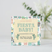 Fiesta Baby Sprinkle Einladung Kakteen Greenery (Stehend Vorderseite)