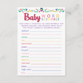 Fiesta Baby Word Scramble Game Colorful Card Begleitkarte