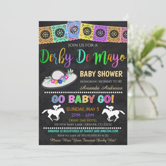 Fiesta Babydusche Einladung (Stehend Vorderseite)