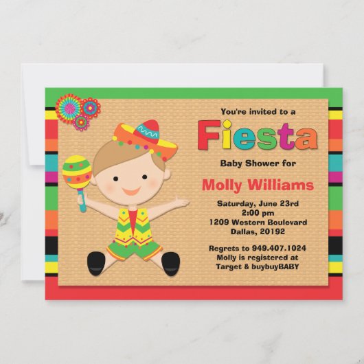 Fiesta Babydusche Einladung (Vorderseite)