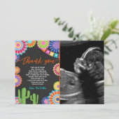 Fiesta-Babyparty danken Ihnen, mexikanischen Dankeskarte (Stehend Vorderseite)