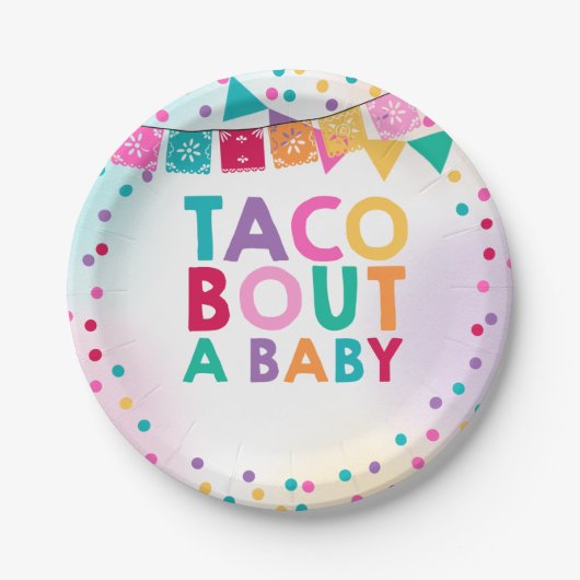 Fiesta-Babyparty-Pappteller 7" Taco-Kampf ein Baby Pappteller (Vorderseite)