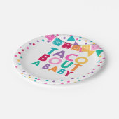 Fiesta-Babyparty-Pappteller 7" Taco-Kampf ein Baby Pappteller (Schrägansicht)