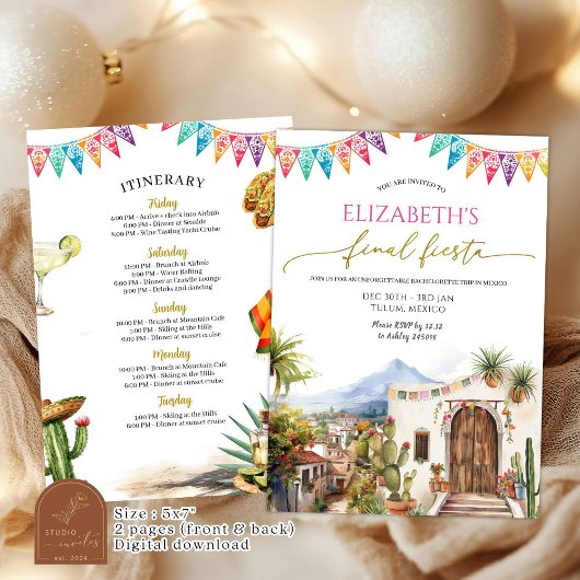 Fiesta Bachelorette Party Einladung