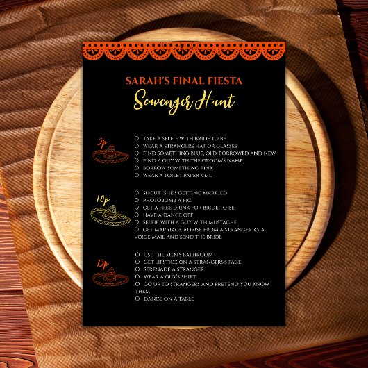 Fiesta Bachelorette Spiel Schlucht Karte