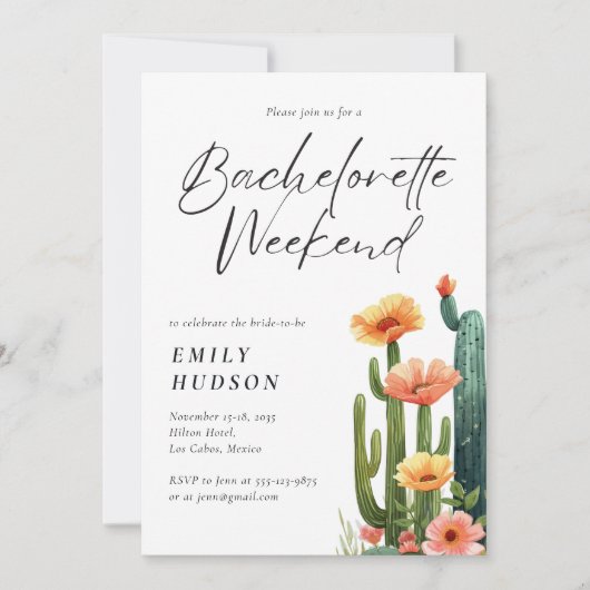 Fiesta Bachelorette Weekend Einladung (Vorderseite)