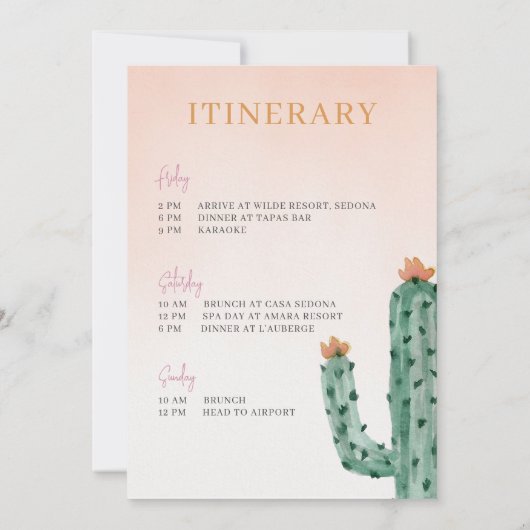 Fiesta Bachelorette Wochenende Einladung (Rückseite)