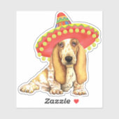 Fiesta Basset Hound Vinyl Sticker (Blatt)