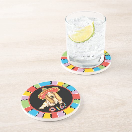 Fiesta Basset Sandstein Untersetzer (Seite)