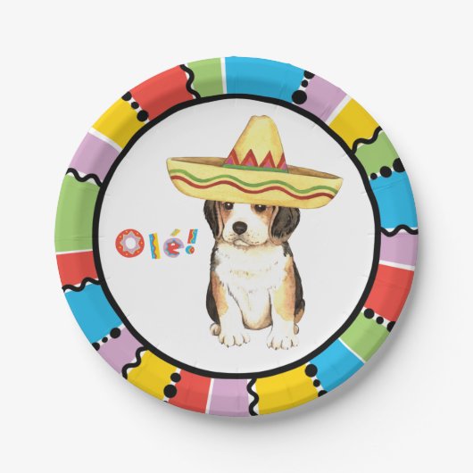 Fiesta-Beagle Pappteller (Vorderseite)