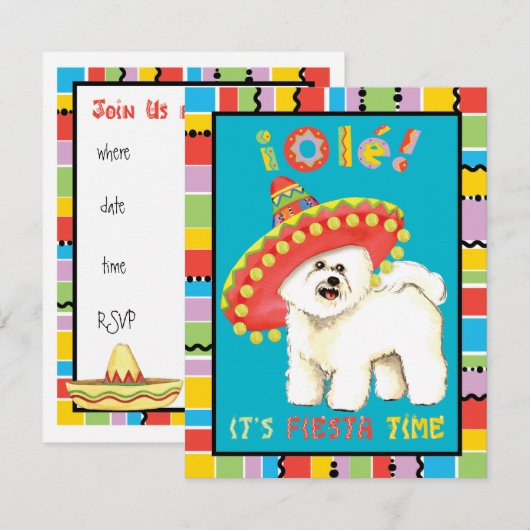 Fiesta Bichon Einladung (Vorne/Hinten)
