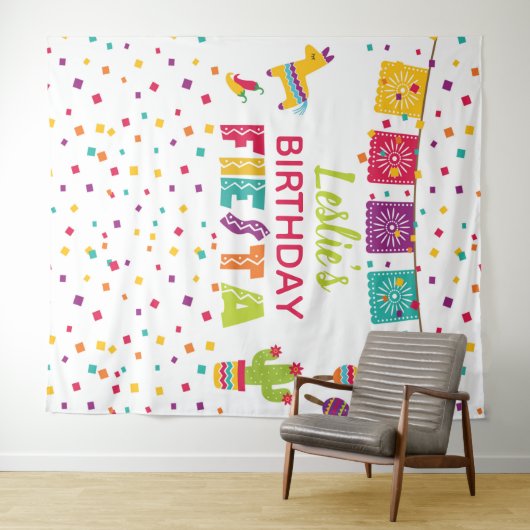 Fiesta Birthday Backdrop - Pinata WH Wandteppich (Beispiel (Horizontal))