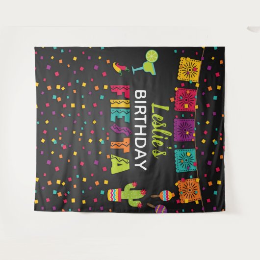 Fiesta Birthday Backdrop Wandteppich (Vorderseite (Horizontal))