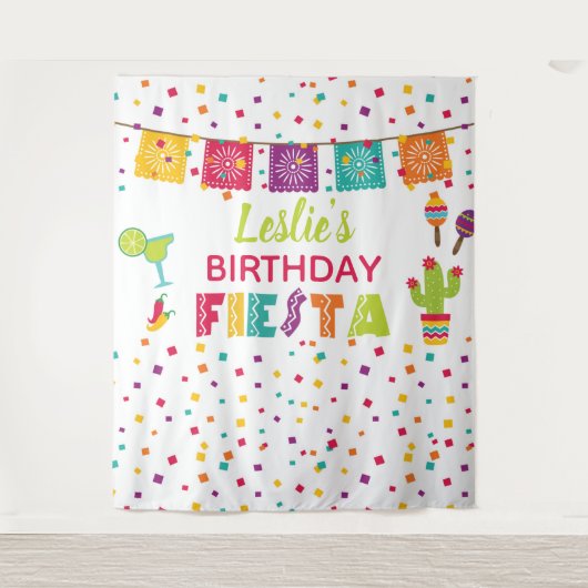 Fiesta Birthday Backdrop - WH Wandteppich (Vorderseite)