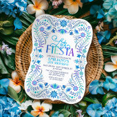 Fiesta Birthday Blue Einladung