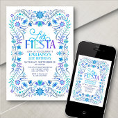 Fiesta Birthday Blue Einladung