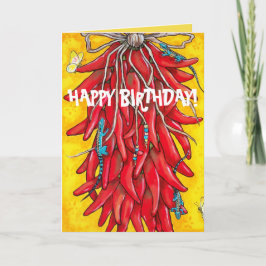 Fiesta Birthday Card Roter Chili Chile Pepper Rist Karte