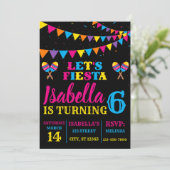 Fiesta Birthday Cinco De Mayo Party Einladung (Stehend Vorderseite)