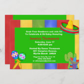 Fiesta Birthday Einladung (Vorne/Hinten)