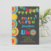 Fiesta Birthday Einladung Fiesta Fun Turning Uno (Stehend Vorderseite)