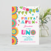 Fiesta Birthday Einladung Fiesta Fun Turning Uno (Stehend Vorderseite)