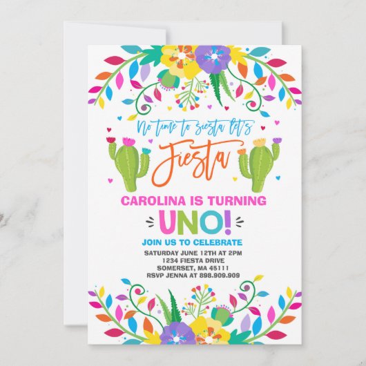 Fiesta Birthday Einladung Mexican Birthday Fiesta (Vorderseite)