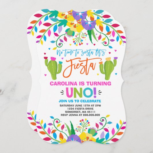 Fiesta Birthday Einladung Mexican Birthday Fiesta (Vorne/Hinten)