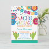 Fiesta Birthday Einladung Nacho durchschnittliches (Stehend Vorderseite)