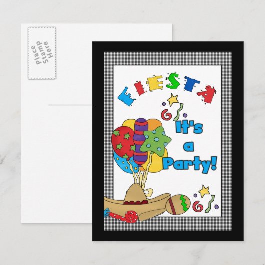 Fiesta Birthday Einladungen (Vorne/Hinten)